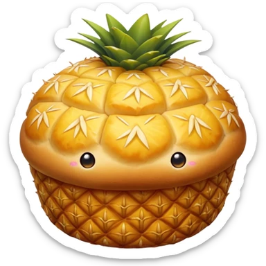 Chinese pineapple bun (Bo Lo Bao) with crusty top sticker