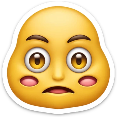 un emoji mordiendose el labio y mirando hacia arroba sticker