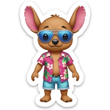 Stitch walking on the beach sticker