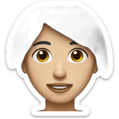 Create an emoji for a white person with dark hair and eyes who recently had nose surgery sticker