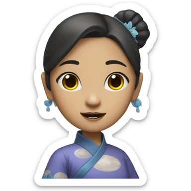 Asian moon girl sticker