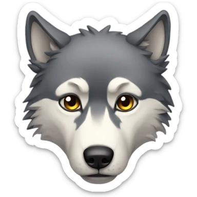 sad wolf sticker