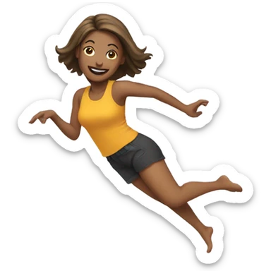 woman doing a flip sticker