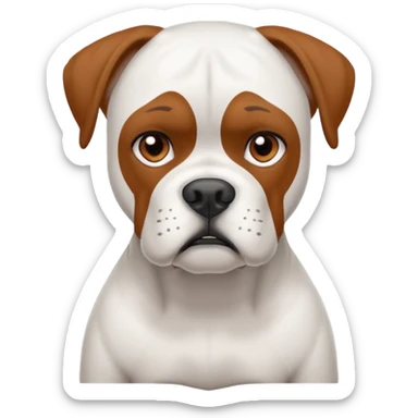 White boxer dog sticker
