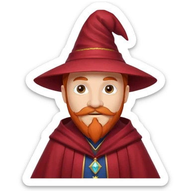red haired wizard with mustache sticker