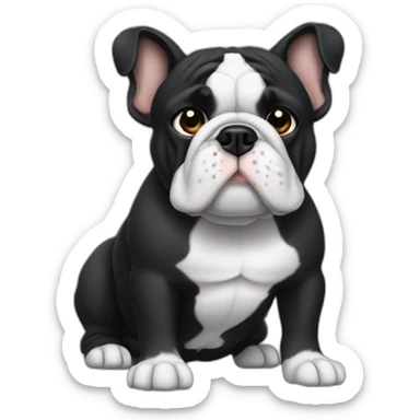Black colored France-BullDog sticker