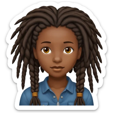 dark skinned girl with dreadlocks clean girl sticker