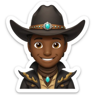 i want a black dragon with cowboy hat and smirk smile sticker