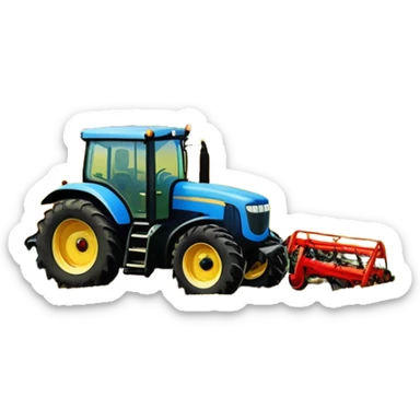 An icon showing tractors in a colorful rural landscape, inspired by Farming Simulator 22. The design features vibrant fields, barns, and crops under a bright sky, with tractors working the land. The peaceful and immersive farming environment is highlighted with a transparent background sticker
