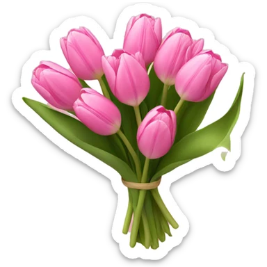 pink tulip bouquet sticker
