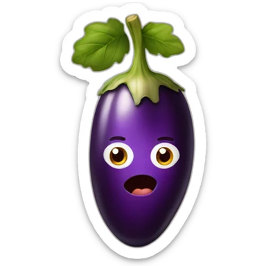 personne avec aubergine dans la bouche sticker