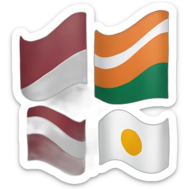 Flags of Cyprus Hungary and Latvia  sticker