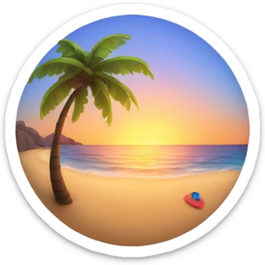 beach with sunset sticker