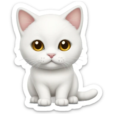 White munchkin cat standing  sticker