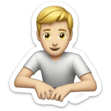 white boy gambling on computer sticker