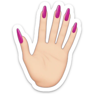 Hand rock sign with long nails and nail polish sticker