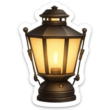 A glowing, vintage lantern sticker