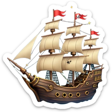 pirate ship in space sticker
