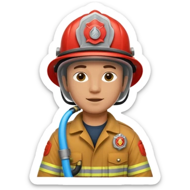 Firefighter with Hose sticker