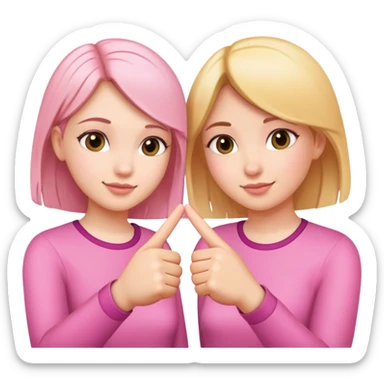 Two girls making a pinky promise  sticker