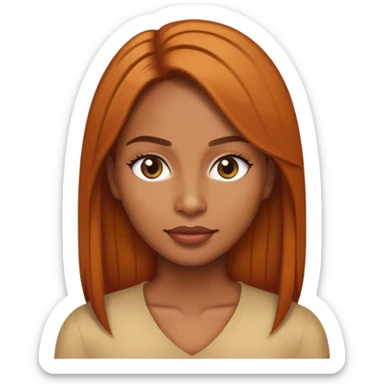brownskin woman with ginger straight hair  sticker