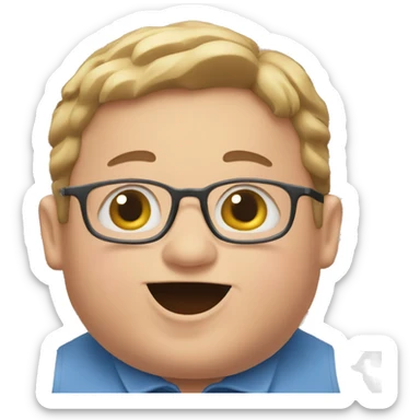 Fat boy eating Dubai chocolate bar sticker