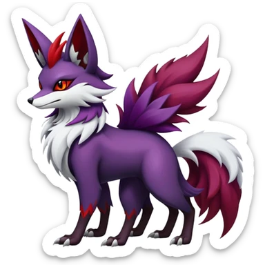 Shiny Exotic Gothic Delphox-Zoroark-Zangoose-hybrid-creature sticker