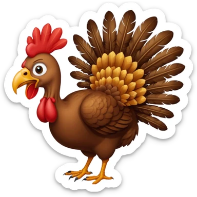 Turkey attacking guy  sticker