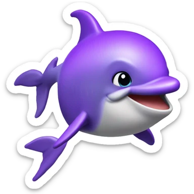 purple Dolphin pog purple sticker