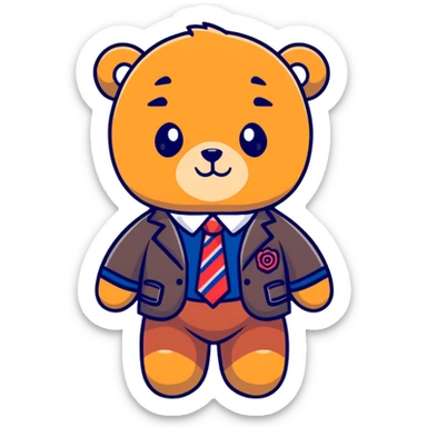 Ralph Lauren Polo Bear teddy bear wearing preppy clothes sticker