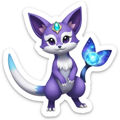Nebula Celestial Lunar Starry Galactical Stellar Buizel-Minccino-Purrloin-Lunala-Meowstic-hybrid-fusion-creature (full body) sticker