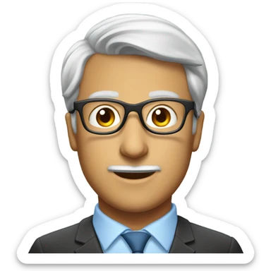 Teacher with bifocals and toupee sticker