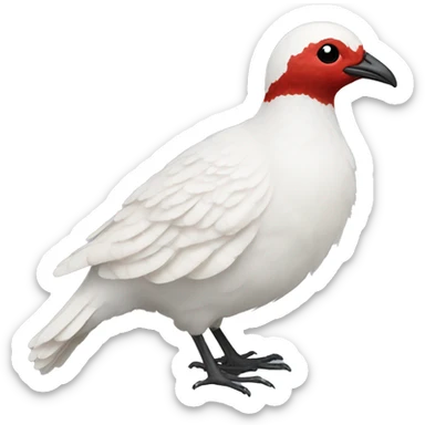 willow ptarmigan with red lashes sticker