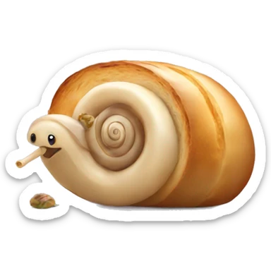Snail eating a baguette sticker