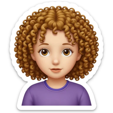 curly haired girl kid sticker