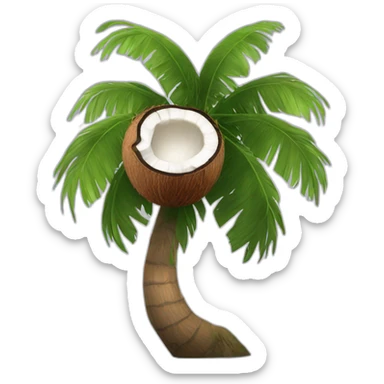 coconut on top of a tree sticker