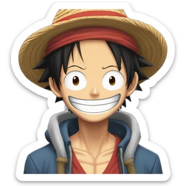Monkey D luffy com cicatriz sticker