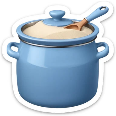 cooking pot powder blue   sticker