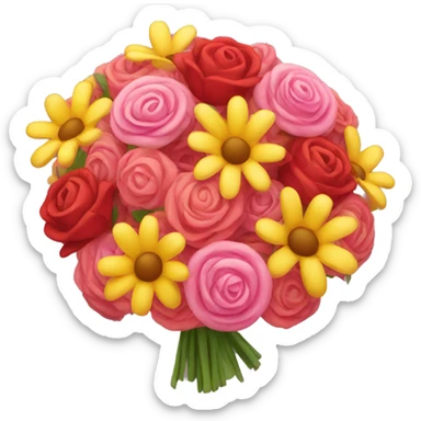 Pink, red and yellow bouquet  sticker