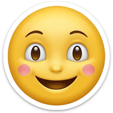 happy yellow emoji face, smiling, simple sticker