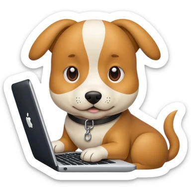 code writing dog sticker