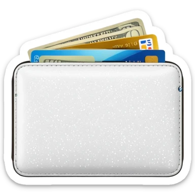 glitter white wallet with money and card sticker