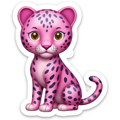 Emoji leopardo rosa cuerpo entero sticker