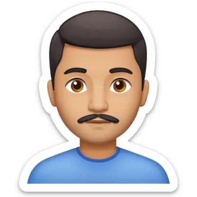 Indian man age 30s fade hair cut no mustache sticker