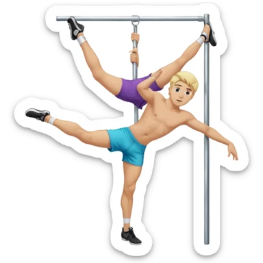 White guy with blonde hair pole dancing  sticker
