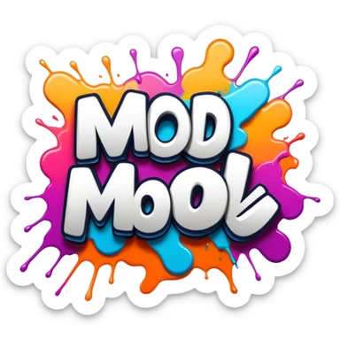 Graffiti the words mod sticker