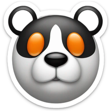 panda face with orange boxing gloves sticker