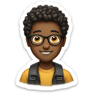 happy boys with glasses sticker