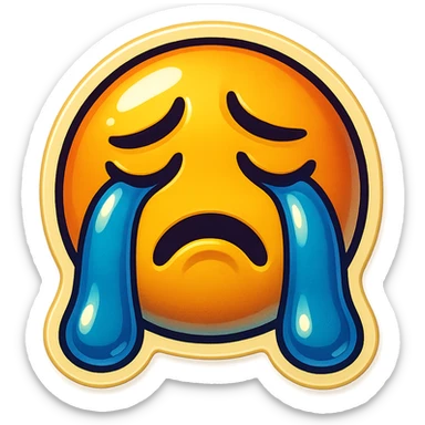 Crying with large tears sticker