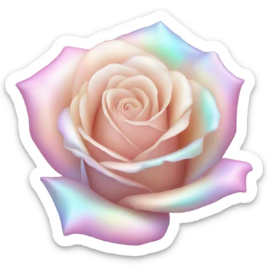 Pale pastel holographic rose sticker